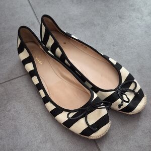 Kate Spade Striped Black and Cream Flats